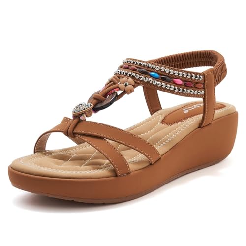 Xumilala Damen Strass Casual Vielseitige Sandalen Orthopädische Strandsandalen Große Größe Keilabsatz Sommer Leichte und Bequeme Vintage Mode Sommerschuhe Offene Zehenpartie Rutschfeste Schuhe 2025 Xumilala Damen Strass Casual Vielseitige Sandalen Orthopädische Strandsandalen Große Größe Keilabsatz Sommer Leichte und Bequeme Vintage Mode Sommerschuhe Offene Zehenpartie Rutschfeste Schuhe 2025 von Xumilala