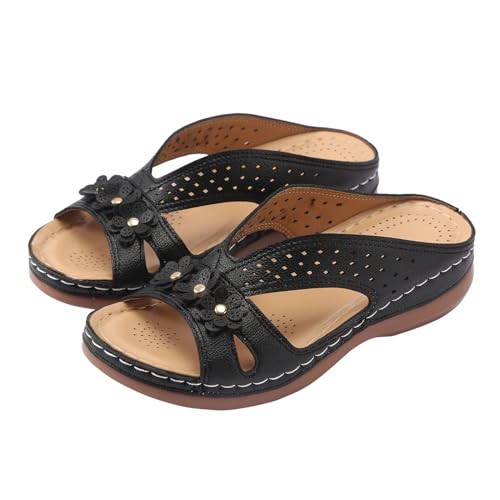 Xumilala Flache Pantoletten Damen Flip Flops Leder Elegante Sommer Einfarbig Blumenmuster Hausschuhe Reinschlüpfen Bequeme Leichte Plateau Schuhe Keilabsatz Slides Sandalen Plattform Slipper Xumilala Flache Pantoletten Damen Flip Flops Leder Elegante Sommer Einfarbig Blumenmuster Hausschuhe Reinschlüpfen Bequeme Leichte Plateau Schuhe Keilabsatz Slides Sandalen Plattform Slipper von Xumilala