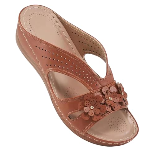 Xumilala Flache Pantoletten Damen Flip Flops Leder Elegante Sommer Einfarbig Blumenmuster Hausschuhe Reinschlüpfen Bequeme Leichte Plateau Schuhe Keilabsatz Slides Sandalen Plattform Slipper Xumilala Flache Pantoletten Damen Flip Flops Leder Elegante Sommer Einfarbig Blumenmuster Hausschuhe Reinschlüpfen Bequeme Leichte Plateau Schuhe Keilabsatz Slides Sandalen Plattform Slipper von Xumilala