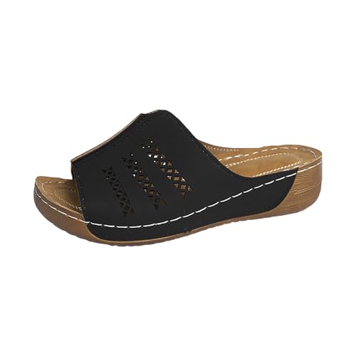 Xumilala Pantoletten Damen Dicker Sohle Atmungsaktiv Modisch Flip Flops Leder Elegante Sommer den Weg zur Arbeit Hausschuhe Schuhe Hohlem Keilabsatz Slides Einfarbig Sandalen Plattform Slipper Xumilala Pantoletten Damen Dicker Sohle Atmungsaktiv Modisch Flip Flops Leder Elegante Sommer den Weg zur Arbeit Hausschuhe Schuhe Hohlem Keilabsatz Slides Einfarbig Sandalen Plattform Slipper von Xumilala