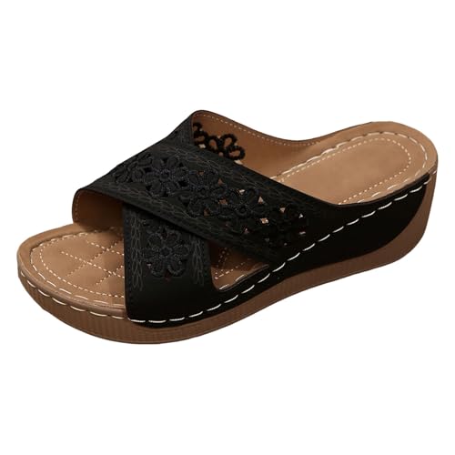 Xumilala Pantoletten Damen Dicker Sohle Flip Flops Hohlem Fischmaul und Kreuzriemen Elegante Sommer Modisch Hausschuhe Schuhe Keilabsatz Slides lässig Outdoor Bekleidung Strand Sandalen Slipper Xumilala Pantoletten Damen Dicker Sohle Flip Flops Hohlem Fischmaul und Kreuzriemen Elegante Sommer Modisch Hausschuhe Schuhe Keilabsatz Slides lässig Outdoor Bekleidung Strand Sandalen Slipper von Xumilala