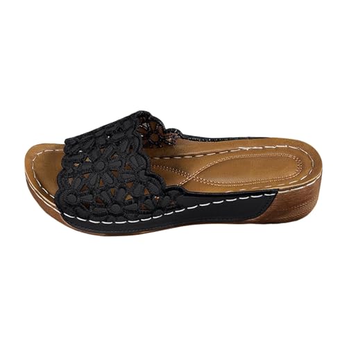 Xumilala Pantoletten Damen Dicker Sohle und Keilabsatz Flip Flops Elegante Sommer Hausschuhe Schuhe Fischmaul hohler Blume Slides Modische und Lässige leichte Strand Sandalen Plattform Slipper Xumilala Pantoletten Damen Dicker Sohle und Keilabsatz Flip Flops Elegante Sommer Hausschuhe Schuhe Fischmaul hohler Blume Slides Modische und Lässige leichte Strand Sandalen Plattform Slipper von Xumilala