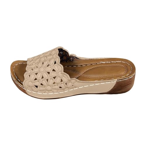 Xumilala Pantoletten Damen Dicker Sohle und Keilabsatz Flip Flops Elegante Sommer Hausschuhe Schuhe Fischmaul hohler Blume Slides Modische und Lässige leichte Strand Sandalen Plattform Slipper Xumilala Pantoletten Damen Dicker Sohle und Keilabsatz Flip Flops Elegante Sommer Hausschuhe Schuhe Fischmaul hohler Blume Slides Modische und Lässige leichte Strand Sandalen Plattform Slipper von Xumilala