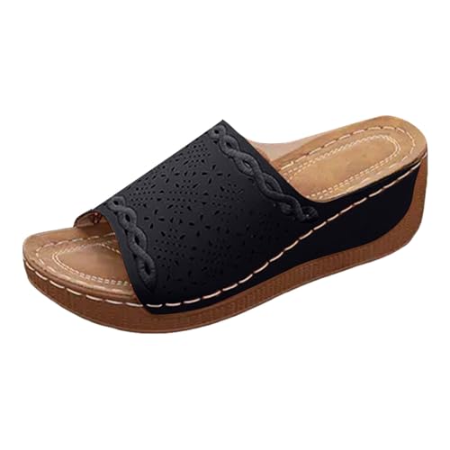 Xumilala Pantoletten Damen Dicker Sohle und Keilabsatz Flip Flops Leder Modisch Lässig Elegante Sommer Hausschuhe Slingback Schuhe Keilabsatz Slides Hohlem Fischmaul Strand Sandalen Plattform Slipper Xumilala Pantoletten Damen Dicker Sohle und Keilabsatz Flip Flops Leder Modisch Lässig Elegante Sommer Hausschuhe Slingback Schuhe Keilabsatz Slides Hohlem Fischmaul Strand Sandalen Plattform Slipper von Xumilala