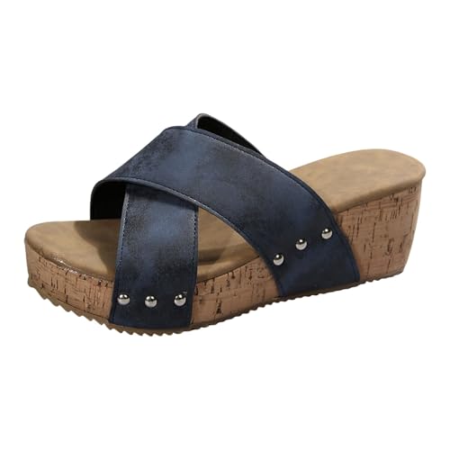 Xumilala Pantoletten Damen Flip Flops Dickbesohlte Kreuzriemen Modische lässige Elegante Sommer Höhenverstärkende Hausschuhe Schuhe Slides offener Spitze Sandalen den Strand im Freien Slipper Xumilala Pantoletten Damen Flip Flops Dickbesohlte Kreuzriemen Modische lässige Elegante Sommer Höhenverstärkende Hausschuhe Schuhe Slides offener Spitze Sandalen den Strand im Freien Slipper von Xumilala