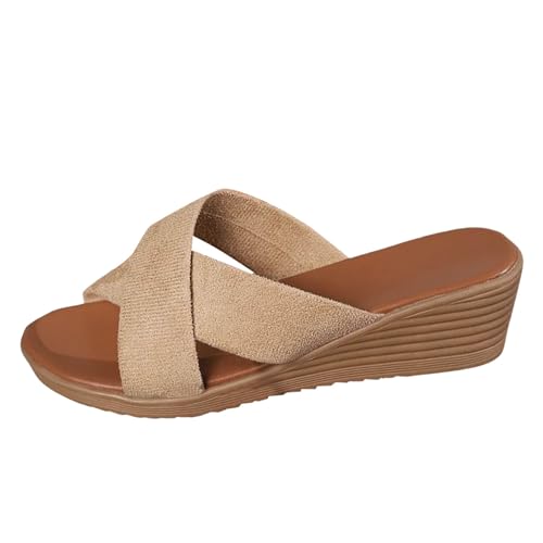 Xumilala Pantoletten Damen Flip Flops Keilabsatz Casual Cross Strap Leder Elegante Sommer Hausschuhe Schuhe Orthopädische Slides Sandalen Plateau Slipper Bohemian 2025 Fashion Xumilala Pantoletten Damen Flip Flops Keilabsatz Casual Cross Strap Leder Elegante Sommer Hausschuhe Schuhe Orthopädische Slides Sandalen Plateau Slipper Bohemian 2025 Fashion von Xumilala