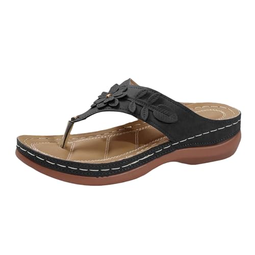 Xumilala Pantoletten Damen Flip Flops Keilsandalette Bohemian Runde Zehen Hohle Blume Leder Unterstützung Slip On Elegante Sommer Hausschuhe Schuhe Orthopädische Keilabsatz Slides Sandalen Slipper Xumilala Pantoletten Damen Flip Flops Keilsandalette Bohemian Runde Zehen Hohle Blume Leder Unterstützung Slip On Elegante Sommer Hausschuhe Schuhe Orthopädische Keilabsatz Slides Sandalen Slipper von Xumilala