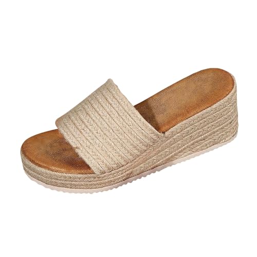 Xumilala Pantoletten Damen Flip Flops aus Gewebtem Hanfseil mit dicker Sohle Leder Elegante Sommer Hausschuhe Schuhe Orthopädische Keilabsatz Slides Sandalen Plattform Slipper 2025 Xumilala Pantoletten Damen Flip Flops aus Gewebtem Hanfseil mit dicker Sohle Leder Elegante Sommer Hausschuhe Schuhe Orthopädische Keilabsatz Slides Sandalen Plattform Slipper 2025 von Xumilala