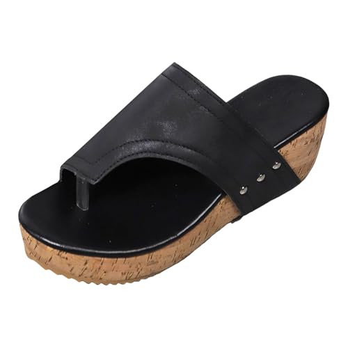 Xumilala Pantoletten Damen Flip Flops dicker Sohle und höhenverstärkender Zehenpartie aus Leder Modisch lässig Elegante Sommer Hausschuhe Schuhe Orthopädische Keilabsatz Slides Strand Sandalen Slipper Xumilala Pantoletten Damen Flip Flops dicker Sohle und höhenverstärkender Zehenpartie aus Leder Modisch lässig Elegante Sommer Hausschuhe Schuhe Orthopädische Keilabsatz Slides Strand Sandalen Slipper von Xumilala