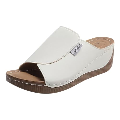 Xumilala Pantoletten Damen Keilsandalen Dicke Sohle Freizeitschuhe Breite Riemen Einfache Mode Fischmaul Keilpantoffeln Flip Flops Leder Sommer Hausschuhe Schuhe Slides Sandalen Plattform Slipper Xumilala Pantoletten Damen Keilsandalen Dicke Sohle Freizeitschuhe Breite Riemen Einfache Mode Fischmaul Keilpantoffeln Flip Flops Leder Sommer Hausschuhe Schuhe Slides Sandalen Plattform Slipper von Xumilala