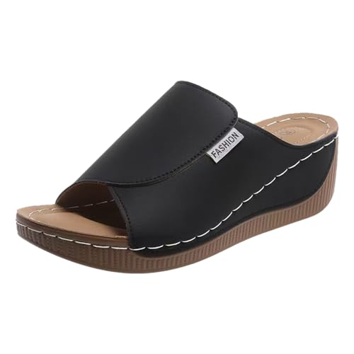 Xumilala Pantoletten Damen Keilsandalen Dicke Sohle Freizeitschuhe Breite Riemen Einfache Mode Fischmaul Keilpantoffeln Flip Flops Leder Sommer Hausschuhe Schuhe Slides Sandalen Plattform Slipper Xumilala Pantoletten Damen Keilsandalen Dicke Sohle Freizeitschuhe Breite Riemen Einfache Mode Fischmaul Keilpantoffeln Flip Flops Leder Sommer Hausschuhe Schuhe Slides Sandalen Plattform Slipper von Xumilala