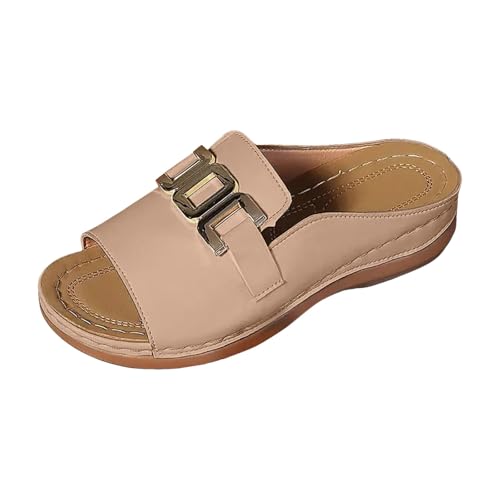 Xumilala Pantoletten Damen Lässige Einfarbige Runde Metallkette Flip Flops Leder lässiger Oberbekleidung Sommer Hausschuhe Schuhe Orthopädische Keilabsatz Slides Strand Sandalen Plattform Slipper Xumilala Pantoletten Damen Lässige Einfarbige Runde Metallkette Flip Flops Leder lässiger Oberbekleidung Sommer Hausschuhe Schuhe Orthopädische Keilabsatz Slides Strand Sandalen Plattform Slipper von Xumilala