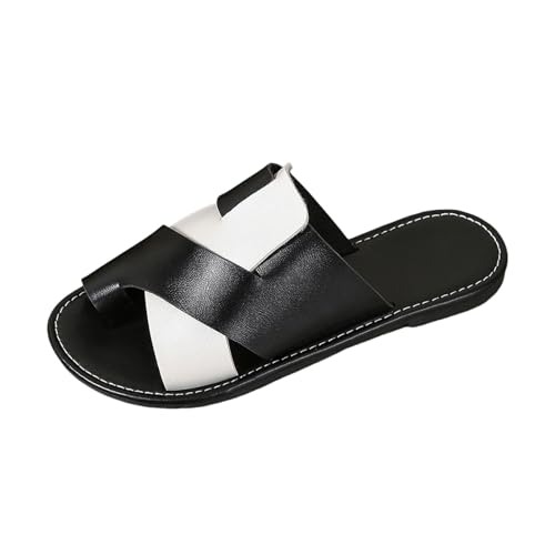 Xumilala Pantoletten Damen Lässige Flip Flops flacher Sohle in großen Größen neue Farblich Passende Bequeme Ein-Wort-Fischmaul Elegante Sommer Hausschuhe Schuhe Slides Sandalen Slipper Xumilala Pantoletten Damen Lässige Flip Flops flacher Sohle in großen Größen neue Farblich Passende Bequeme Ein-Wort-Fischmaul Elegante Sommer Hausschuhe Schuhe Slides Sandalen Slipper von Xumilala
