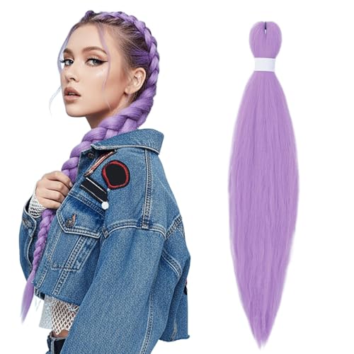 Purple Hair Extensions for Braids, Lila Haare zum Einflechten, Kunsthaar für Zöpfe, Long Purple Braiding Hair Extensions für Frauen für Bühnenkostüme Cosplay (C) von Xuminny