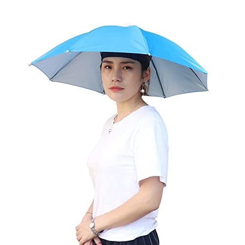 Xummy Faltbarer Sonnenschirm Hut, Angeln Regenschirm Hat,Kopfregenschirm-Hut mit Kopfband,Regenschirmhut für Golf Radfahren Angeln Gartenarbeit von Xummy