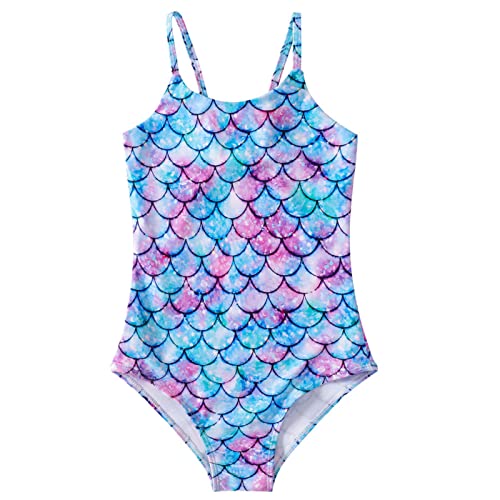 Xumplo Girls Swimming Costume Kids One Piece Swimsuit Toddler Mermaid Bathing Suit Swimwear Age 10-12 Years von Xumplo