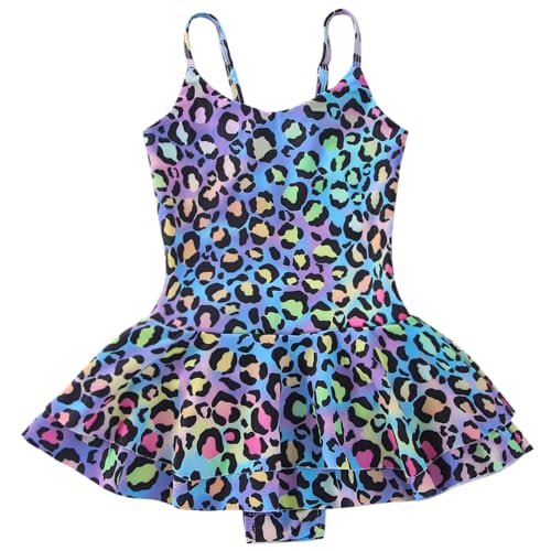 Xumplo Mädchen Badeanzüge Kleinkind EIN Stück Leopard drucken Bademode Off Shoulder Beach Badeanzug für Kinder 8-10 Jahre von Xumplo