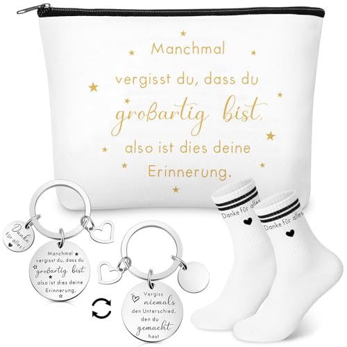Xuniea 3 Abschiedsgeschenk Kollegin Dankeschön Geschenke für Erzieherin Lehrerin Manchmal Vergisst Du DASS Du Großartig Inspirierende Kosmetiktasche Schlüsselanhänger Abschied Danke Socken 36-41 von Xuniea