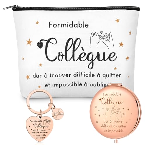 Xuniea Geschenk für Kollegen Frauen Schlüsselanhänger Tasche Kosmetiktasche Make-up Spiegel Ruhestand Geschenk Abschiedsgeschenk für Kollegen Geburtstag Weihnachten(Stern) von Xuniea