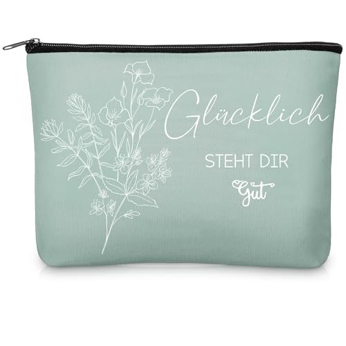 Xuniea Kosmetiktasche für Damen - Multifunktionale Canvas Schminktasche mit Reißverschluss Dankeschön Geschenk für Freundinnen Kollegen oder Als Abschiedsgeschenk (Salbeigrün) von Xuniea