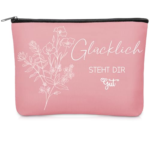 Xuniea Kosmetiktasche für Damen - Multifunktionale Canvas Schminktasche mit Reißverschluss Dankeschön Geschenk für Freundinnen Kollegen oder Als Abschiedsgeschenk (Korallenrot) von Xuniea