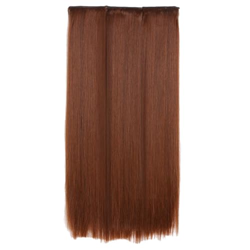 Xuodawer 3-Teiliges PerüCkenset mit 55 cm Glattem Haar, Langes Haar, PerüCke für Frauen, Cosplay, NatüRliches Haar, HitzebestäNdig, Hellbraun von Xuodawer