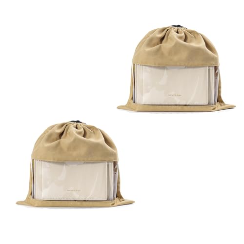 Xuoxeji Staubbeutel für Handtaschen, Schuh-Staubbeutel, Schuhüberzieher für Reisen, transparente Verpackungsbeutel für Handtasche, Geldbörse, Schuhe, Handtuch, Khaki, 29 x 29 cm von Xuoxeji