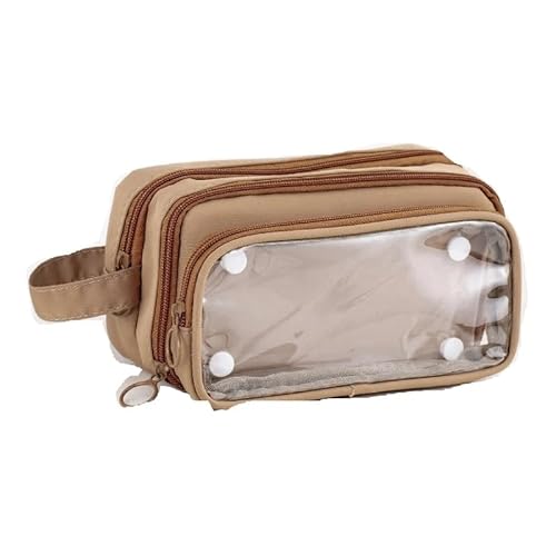 Federmäppchen mit Fächern, multifunktionale, abnehmbare Organizer-Tasche, Federmäppchen, Schreibwarentasche, Kosmetiktasche für Damen (B-Kaffee) von Xusdamyj