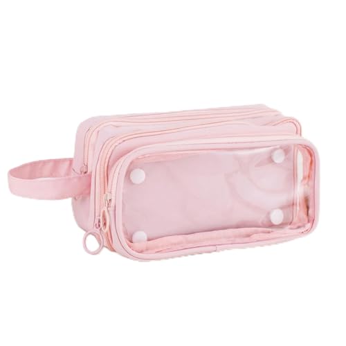 Federmäppchen mit Fächern, multifunktionale, abnehmbare Organizer-Tasche, Federmäppchen, Schreibwarentasche, Kosmetiktasche für Damen (B-Rosa) von Xusdamyj