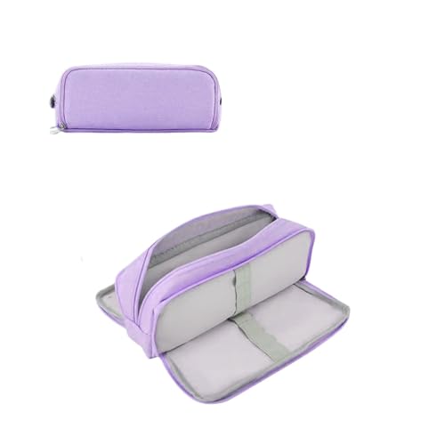 Federmäppchen mit Fächern, multifunktionale, abnehmbare Organizer-Tasche, Stifteetui, Schreibwarentasche, Make-up-Tasche, Kosmetiktasche für Damen (A-Lila) von Xusdamyj