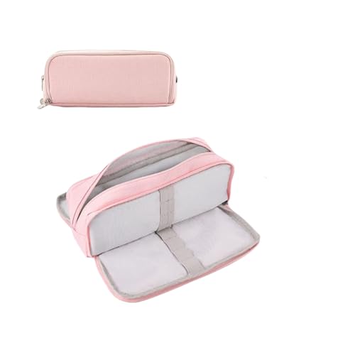 Federmäppchen mit Fächern, multifunktionale, abnehmbare Organizer-Tasche, Stifteetui, Schreibwarentasche, Make-up-Tasche, Kosmetiktasche für Damen (A-Pink) von Xusdamyj