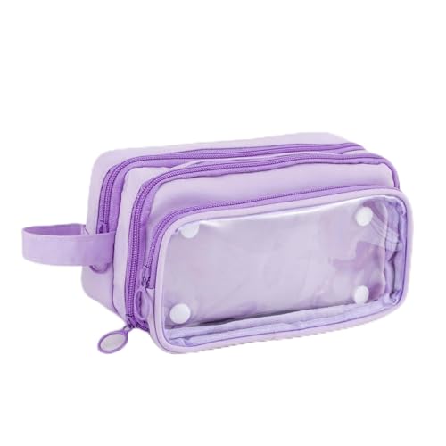 Federmäppchen mit Fächern, multifunktionale, abnehmbare Organizer-Tasche mit großem Fassungsvermögen, Federmäppchen, Schreibwarentasche, Schminktasche, Kosmetiktasche für Damen (B-Lila) von Xusdamyj