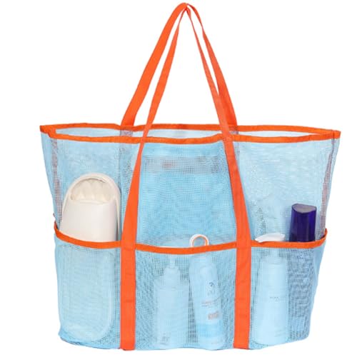Mesh Strandtasche, große Tote Bag Causal Pool Taschen Strand Urlaub Essentials für Frauen von Xusdamyj