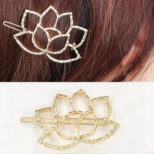 Xushengsheng Retro ausgehöhlt Lotus Legierung Haarspange, Frauen Kopfbedeckung Zubehör Haarspange von Xushengsheng