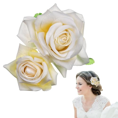 Damen-Haarspange mit Rosenmotiv, elegante Rosen-Haarspange, Brautzubehör, modische Haarblume, 3D-Rosen-Haarspange von Xuxinsheng