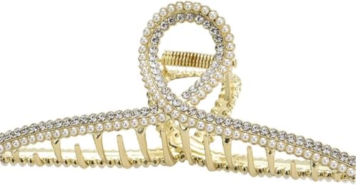 Xuxinsheng Perle Kristall Haarspange Legierung Haarklammer Anti Rutsch Große Haarspange Starke Haarspange Damen Haarschmuck Kopfbedeckung Styling Werkzeug Klaue Clip von Xuxinsheng