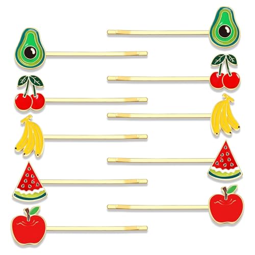 Xuxuejing Obst-Haarnadeln, Apfel, Wassermelone, Banane, Erdbeere, Kirsche, Ananas, Charm, Haarspange, dekoratives Accessoire für Frauen von Xuxuejing