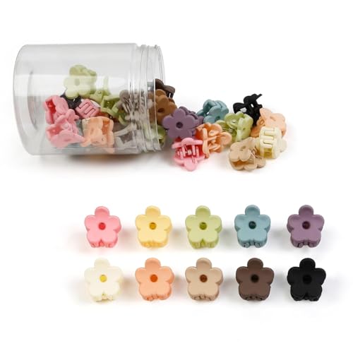 Xuzhengyang 40pcs Bunte Kleine Blume Haarspangen Baby Haarspangen Mini Klaue Clips Niedliche Kinnclips Haarspangen Haarspangen Kleinkind Haarschmuck für Frauen Mädchen von Xuzhengyang