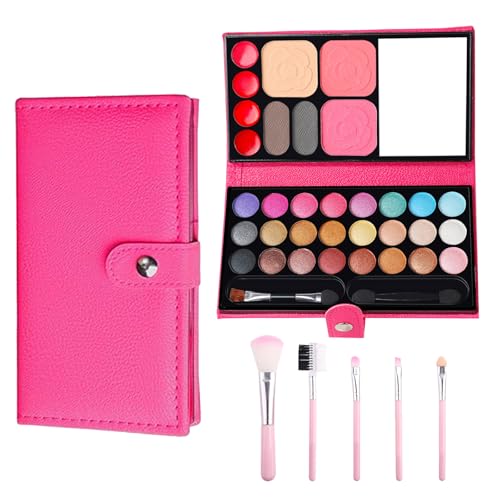 Xvbhaq Mädchen Make-up Palette, Kinder Make-up Set, 33 Farben Brieftasche Make-up Palette, Prinzessin Make-up Set, Make-up Tablett mit 5 Make-up Pinseln für Party Karneval Make-up von Xvbhaq