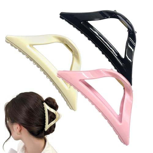 3 Stücke Haarklammer Weich Silikon - Dreieckig Rutschfest Haarspangen -Rutschfest Haarklammern - Haarklammern Haarstyling-Zubehör Für Damen Mädchen Dickes Und Dünnes Haar, Matte von Xvilmaun