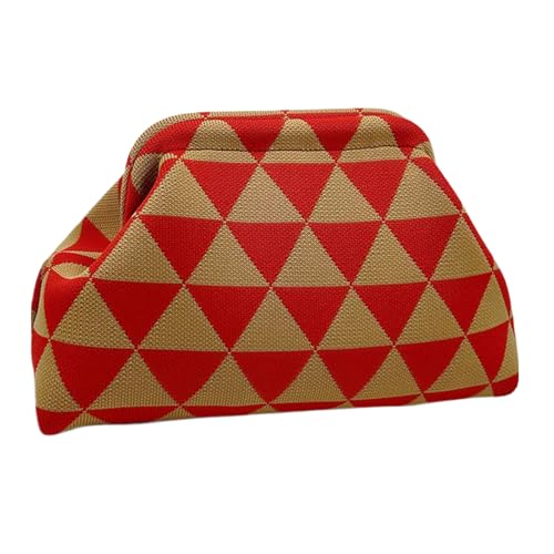 Xvilmaun Häkel Clutch - Reisebeutel Rundform - Stilvolle Abendtasche Damen Sommer Urlaub Hochzeit von Xvilmaun