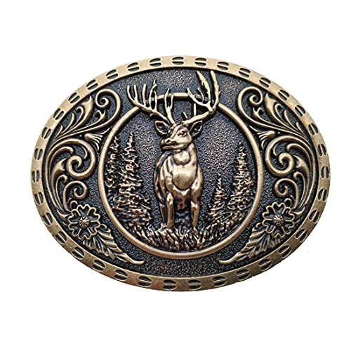 Xwest Buck Hunter Deer Hunting Western Antler Head Belt Buckle Gürtelschnallen von Xwest