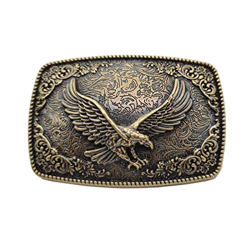 Xwest Lange Hörner Gürtelschnalle Golden Texas Schnallen, Adler Messing Xwest Lange Hörner Gürtelschnalle Golden Texas Schnallen, Adler Messing von Xwest