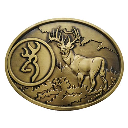Xwest Whitetail Deer Belt Buckle Buck Hunter Buckmark Buckles Bronze Color Gürtelschnallen von Xwest