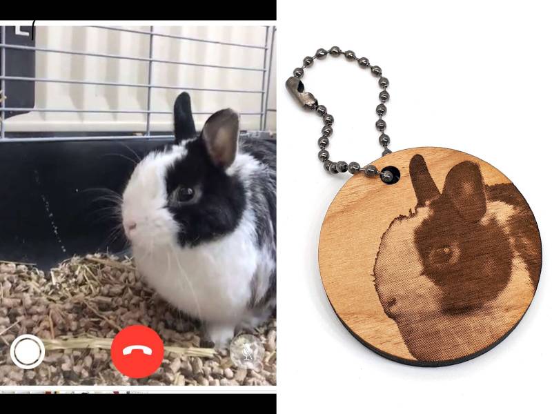 Ihr Foto Wird in Ein Kleines Stück Rundholz Eingraviert. Aufsatz Nach Wahl Für Schlüsselanhänger Oder Modeaccessoire. Lasergravur Und -Schneiden von XxGalleryDesign