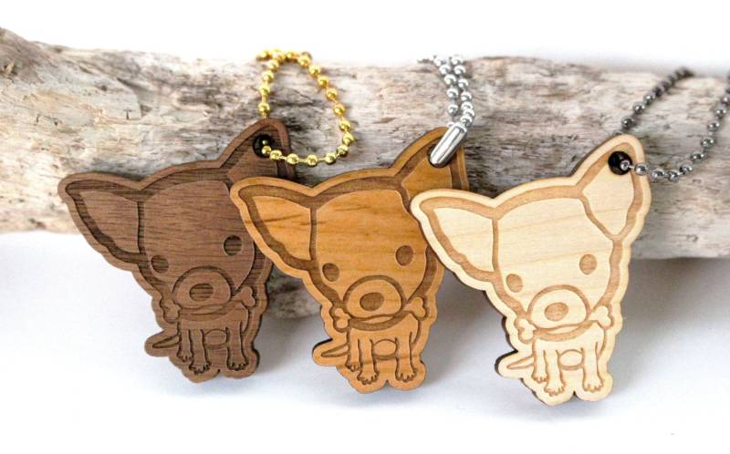 Schlüsselhalter Chihuahua Hund, Chiwawa, Holz Graviert Und Mit Laser Geschnitten, Zu Personalisieren , Zubehör Für Die Meister von XxGalleryDesign