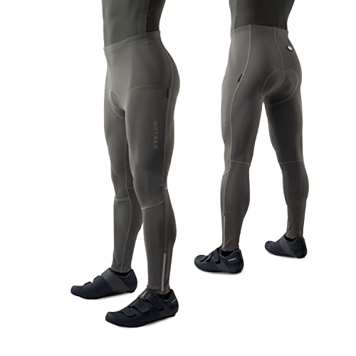 Xyklos® - Fahrradhose Herren lang Khaki -Radlerhose für den perfekten Style - Fahrradhose in optimaler Passform -Schütze Dich vor Schmerzen mit unserer Radlerhose und Professionellem Sitzpolster (XL) von Xyklos