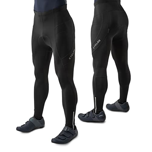 Xyklos® - Fahrradhose Herren lang Schwarz (XL) – Sportlich,Stylisch und Bequeme Fahrradhose – Gut Aussehen und Aktiv Sein Radlerhose Herren – Vermeide Schmerzen Fahrradhose Herren mit Sitzpolsterung von Xyklos