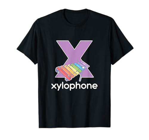 Xylophon Alphabet Buchstabe Percussion Musiker Kinder T-Shirt Xylophon Alphabet Buchstabe Percussion Musiker Kinder T-Shirt von Xylophone Lover Apparel
