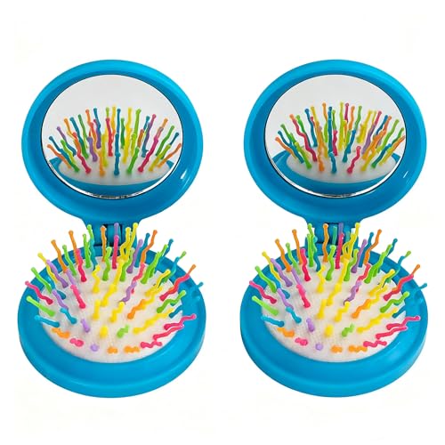 Xynovate 2er Pack Faltbare Reise-Haarbürste, Haarbürste ohne Ziepen, Mini Haarkamm für Locken mit Reise Spiegel Runde Tragbare Faltbare Tasche für Männer Frauen und Mädchen Xynovate 2er Pack Faltbare Reise-Haarbürste, Haarbürste ohne Ziepen, Mini Haarkamm für Locken mit Reise Spiegel Runde Tragbare Faltbare Tasche für Männer Frauen und Mädchen von Xynovate